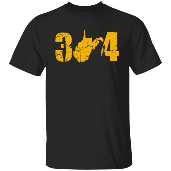 West Virginia 304 State Map Pride Shirt