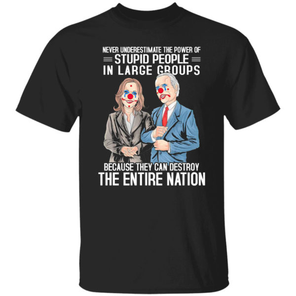 Biden Harris Pennywise Never Underestimate The Power Of Stupid People Shirt