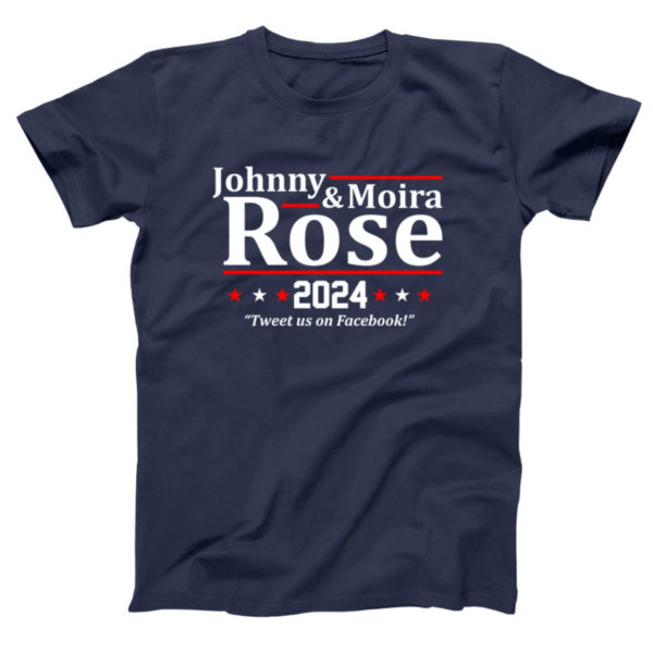 Johnny And Moira Rose 2024 Tweet Us On Facebook Shirt