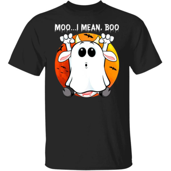 Vintage Ghost Cow Moo I Mean Boo Halloween Shirt