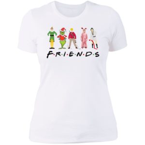 Elf Friends Christmas Ladies Boyfriend Shirt