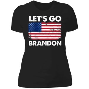 Let's Go Brandon American Flag Retro Ladies Boyfriend Shirt