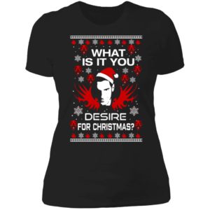 Lucifer What Is It You Desire For Christmas Ladies Boyfriend Shirt
