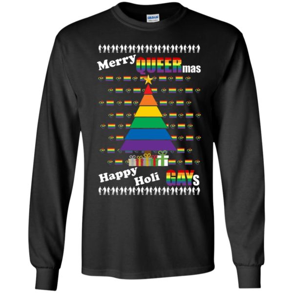 Merry Queer Mas Happy Holi Gays Christmas Long Sleeve Shirt