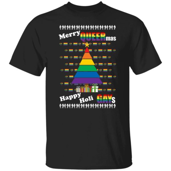 Merry Queer Mas Happy Holi Gays Christmas Shirt