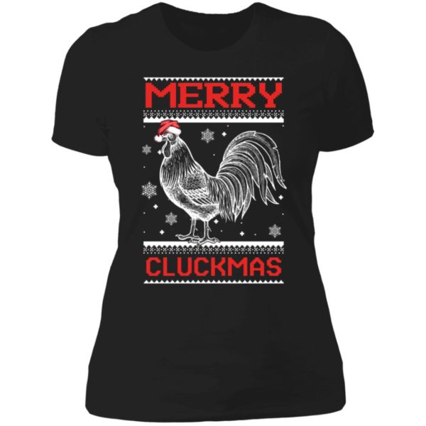 Merry Cluckmas Christmas Ladies Boyfriend Shirt