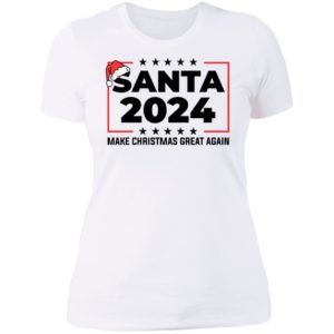 Santa 2024 Make Christmas Great Again Ladies Boyfriend Shirt