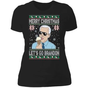 Biden Merry Christmas Let's Go Brandon Ladies Boyfriend Shirt