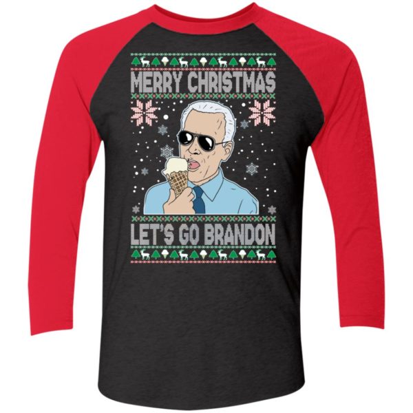 Biden Merry Christmas Let's Go Brandon Sleeve Raglan Shirt