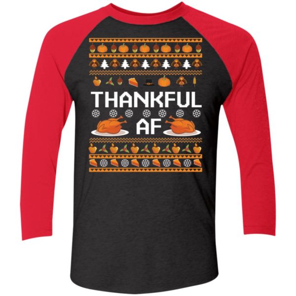Turkey Thankful At Thanksgiving Christmas Sleeve Raglan Shirt