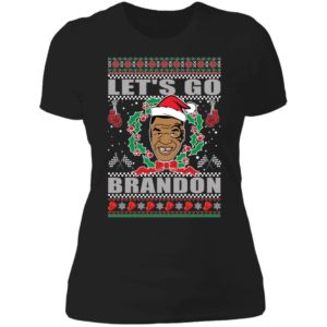 Mike Tyson Let's Go Brandon Christmas Ladies Boyfriend Shirt