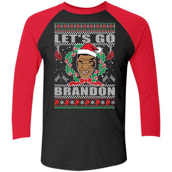 Mike Tyson Let's Go Brandon Christmas Sleeve Raglan Shirt