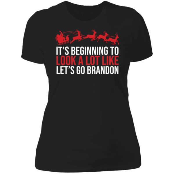 It's Beginning To Look A Lot Like Let's Go Brandon Christmas Ladies Boyfriend Shirt