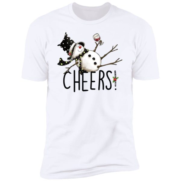 Tipsy Snowman Wine Cheers Premium SS T-Shirt