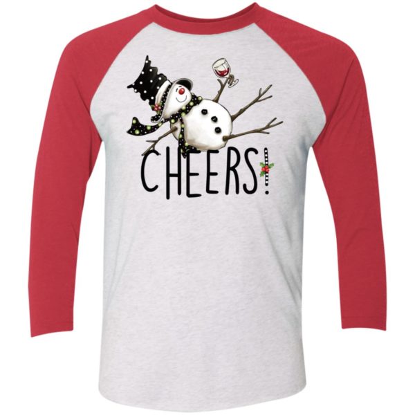 Tipsy Snowman Wine Cheers Sleeve Raglan Shirt