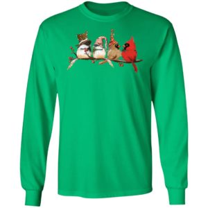 Cardinals Chickadees Christmas Long Sleeve Shirt