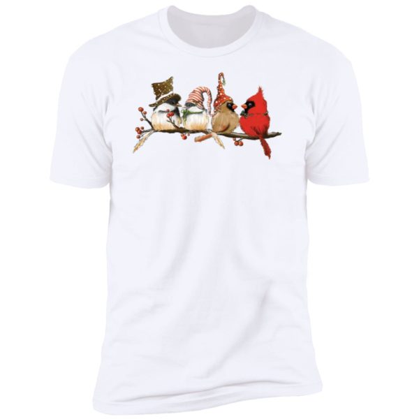 Cardinals Chickadees Christmas Premium SS T-Shirt