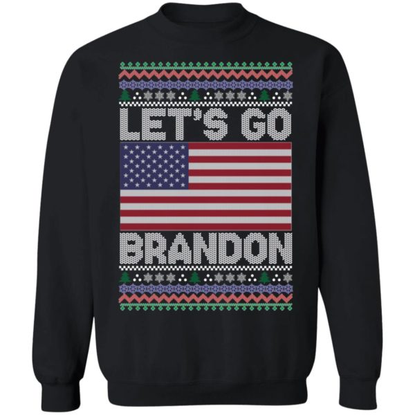 Let's Go Brandon Us Flag Christmas Sweatshirt