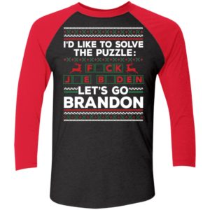 I'd Like To Solve The Puzzle Joe Biden Christmas Sleeve Raglan Shirt