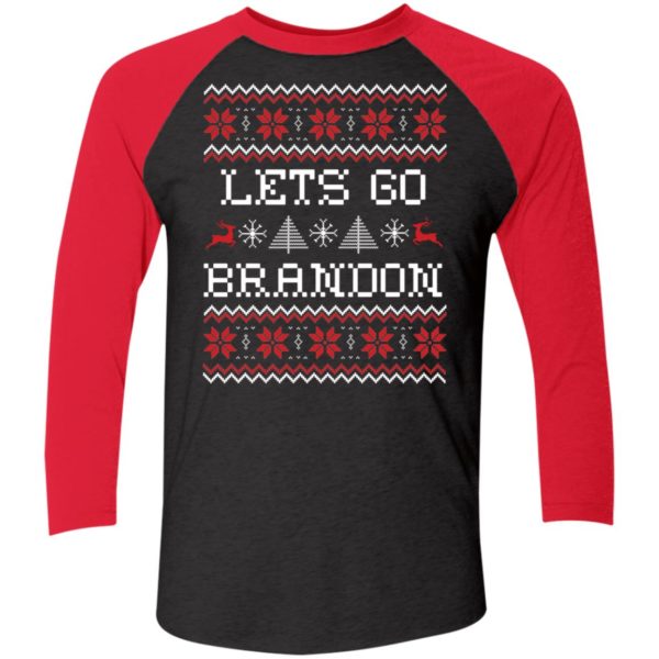 Let's Go Brandon Christmas Sleeve Raglan Shirt