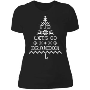 FJB Let's Go Brandon Christmas Tree Ladies Boyfriend Shirt