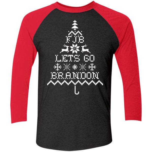 FJB Let's Go Brandon Christmas Tree Sleeve Raglan Shirt