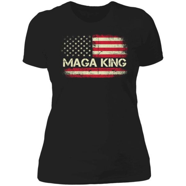 American Flag Maga King Ladies Boyfriend Shirt