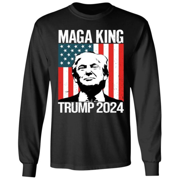 Maga King Trump 2024 America Flag Long Sleeve Shirt