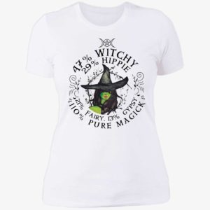 47% Witchy 29% Hippie 21% Pairy 13% Gypsy 110% Pure Magick Ladies Boyfriend Shirt