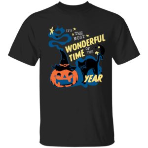 Black Cat Pumpkin It's The Most Wonderful Time Of The Year Shirt