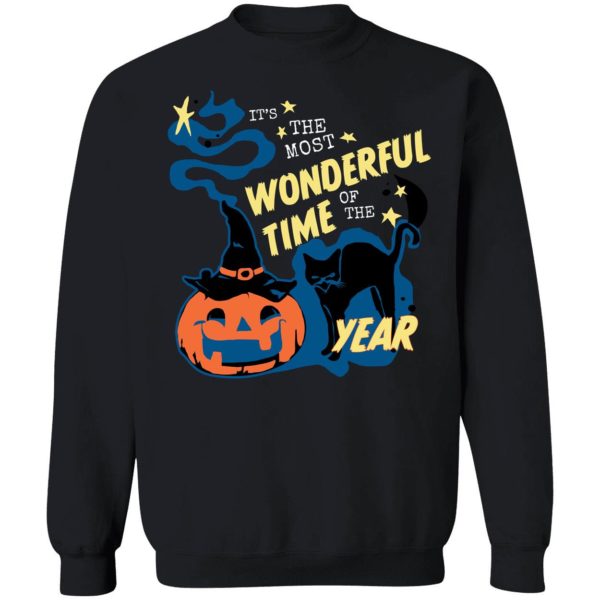 Black Cat Pumpkin It's The Most Wonderful Time Of The Year Sweatshirt