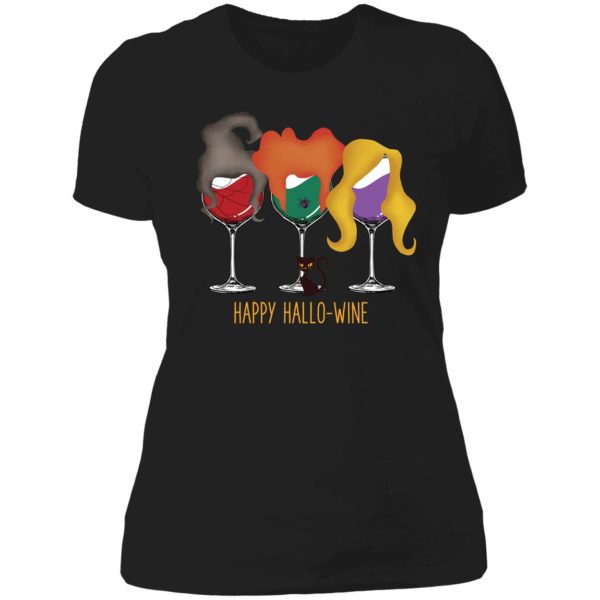 Happy Hallo Wine Ladies Boyfriend Shirt