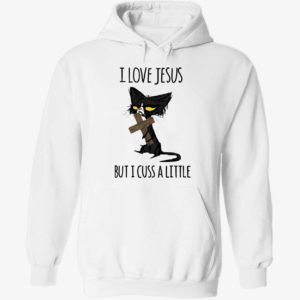 Black Cat I Love Jesus But I Cuss A Little Hoodie