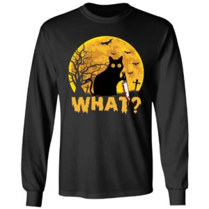 Cat What Murderous Black Cat With Knife Long Sleeve Shirt