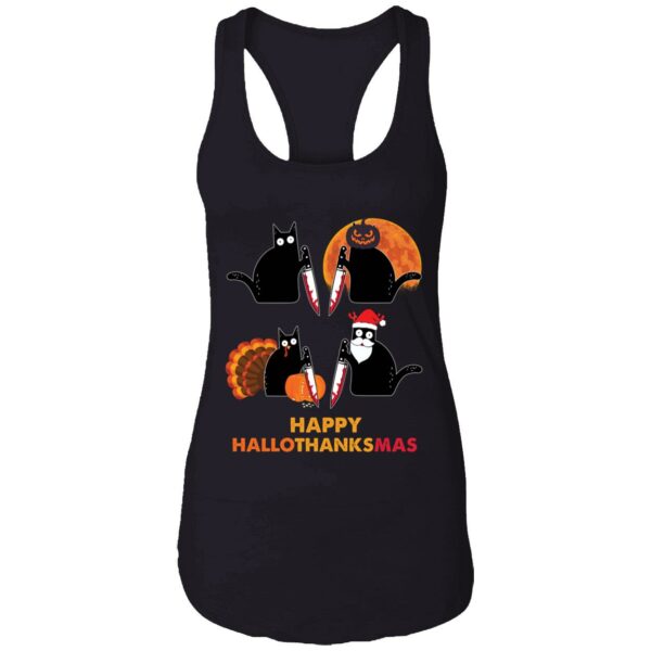 Black Cat Happy Hallothanksmas Shirt 7 1