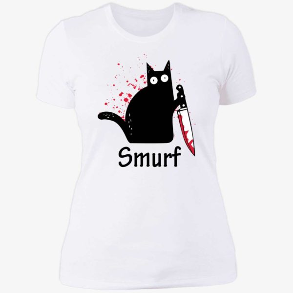 Black Cat Smurf Ladies Boyfriend Shirt