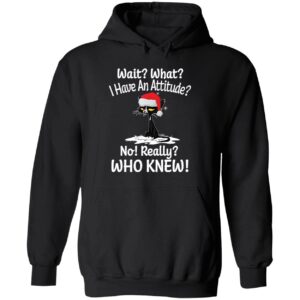 Black Cat I Have An Attitude Christmas Hoodie