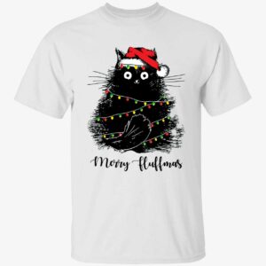 Black Cat Merry Fluffmas Christmas Shirt