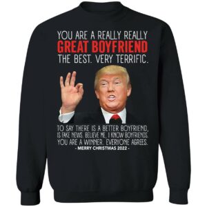 Great Boyfriend Trump Merry Christmas 2022 Sweatshirt