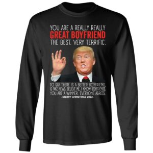 Great Boyfriend Trump Merry Christmas 2022 Long Sleeve Shirt