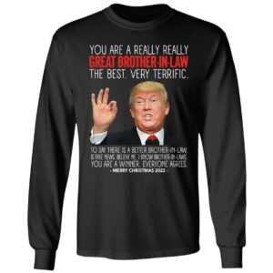 Great Brother In Law Trump Merry Christmas 2022 Long Sleeve Shirt