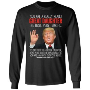 Great Daughter Trump Merry Christmas 2022 Long Sleeve Shirt