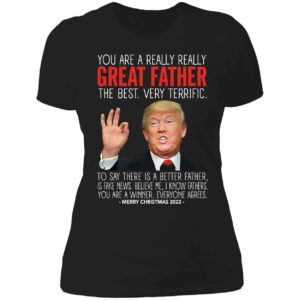 Great Father Trump Merry Christmas 2022 Ladies Boyfriend Shirt