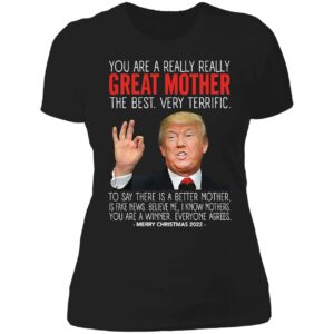 Great Mother Trump Merry Christmas 2022 Ladies Boyfriend Shirt