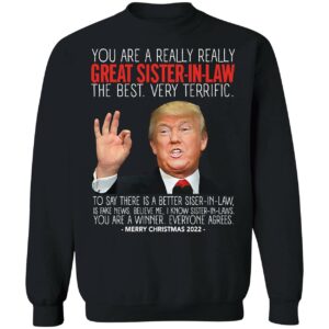 Great Sister In Law Trump Merry Christmas 2022 Sweatshirt