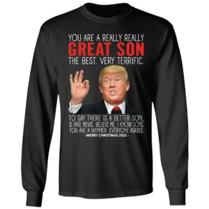 Great Son Trump Merry Christmas 2022 Long Sleeve Shirt