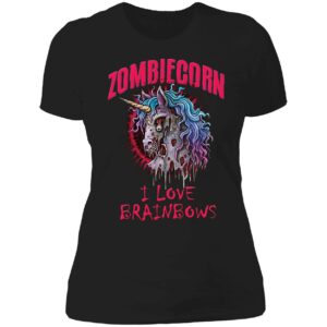Zombiecorn I Love Brainbows Ladies Boyfriend Shirt