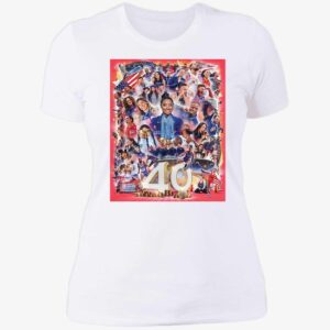 Usa 2024 Paris Olympics 40 Gold Medals Long Sleeve Shirt Usa 2024 Paris Olympics 40 Gold Medals Ladies Boyfriend Shirt