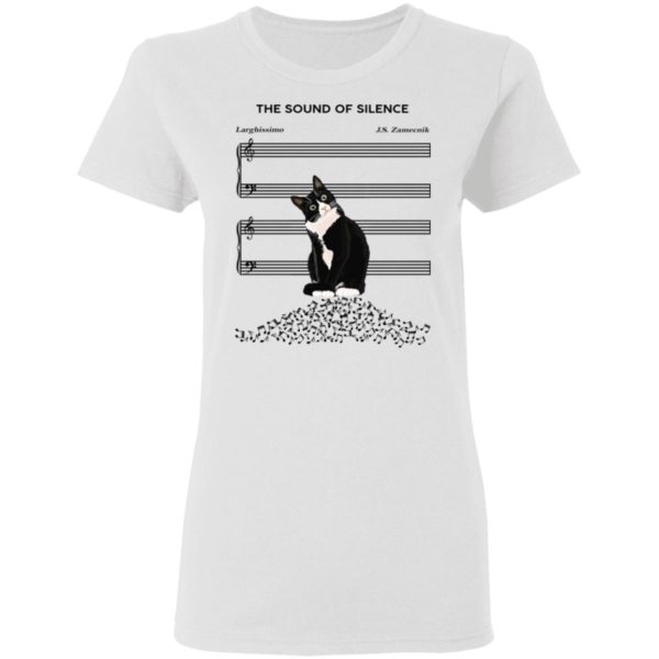 Black Cat Music Note The Sound Of Silence Shirt