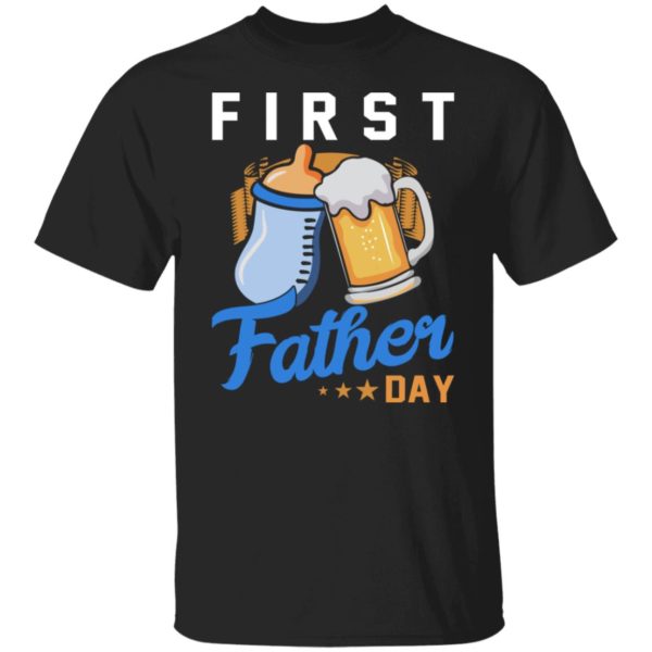 Baby Bottles And Beer First Father's Day Shirt